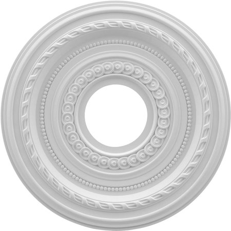 EKENA MILLWORK Cole Thermoformed PVC Ceiling Medallion (Fits Canopies up to 4 1/4"), 13"OD x 3 1/2"ID x 3/4"P CMP13CO